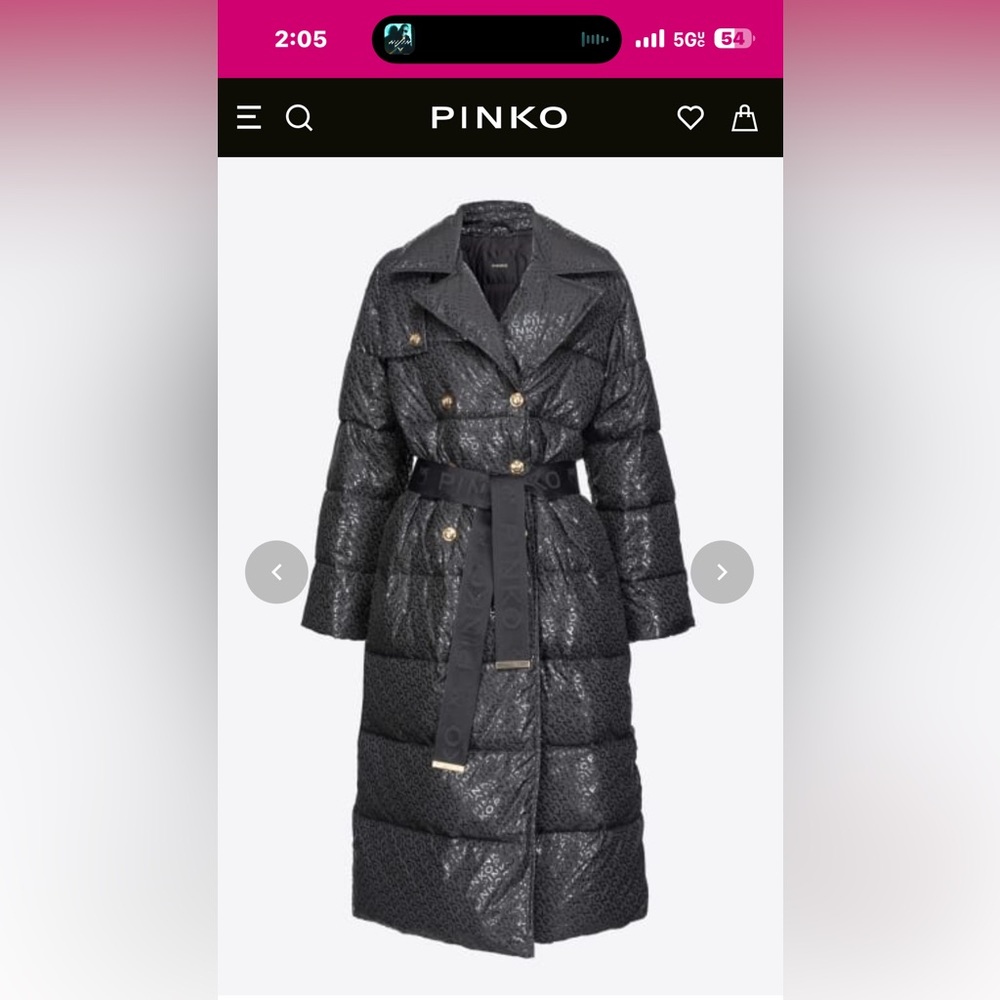 Long down jacket with glossy log print